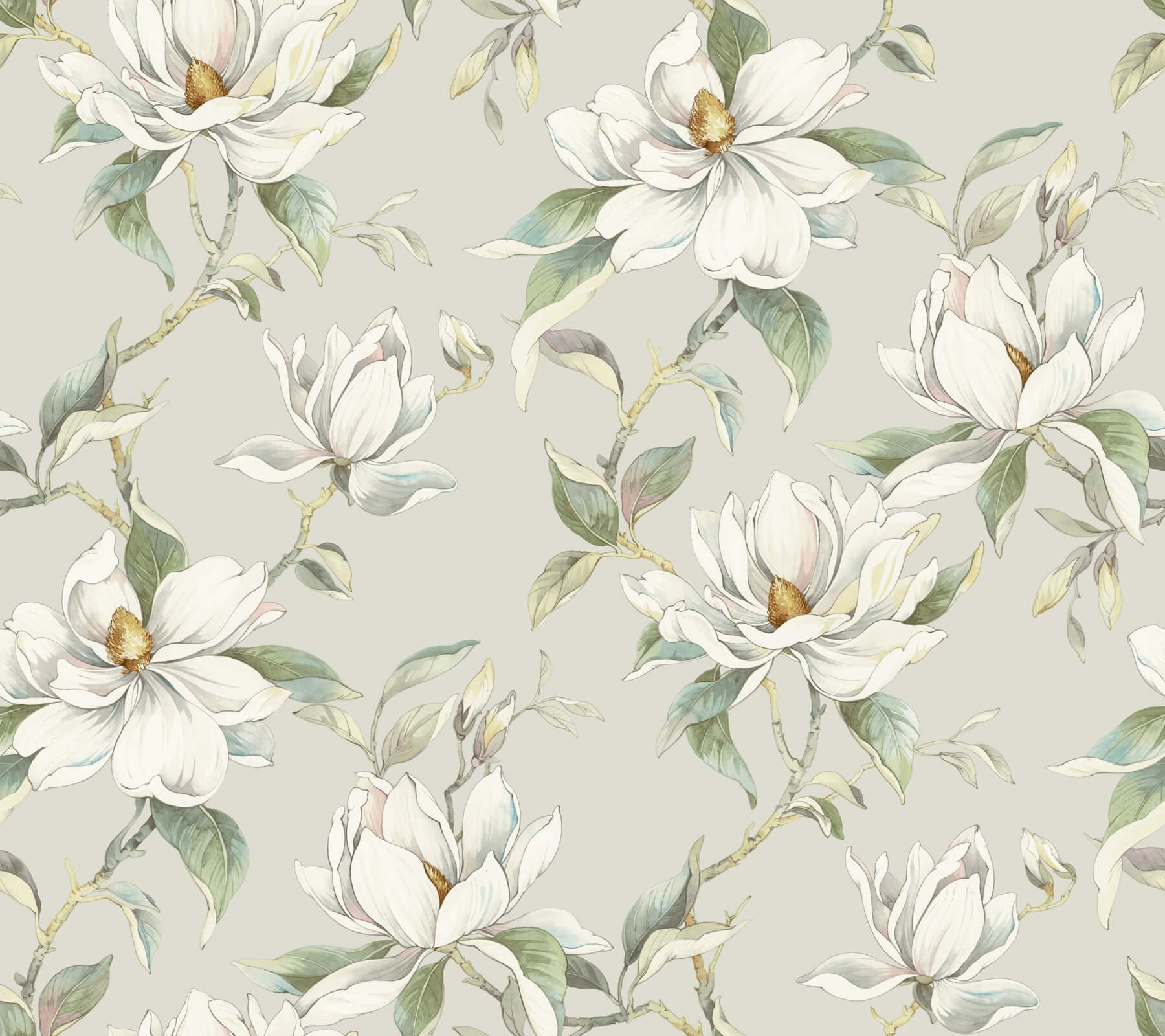 Garden Jewels Wallpaper- Warm Grey