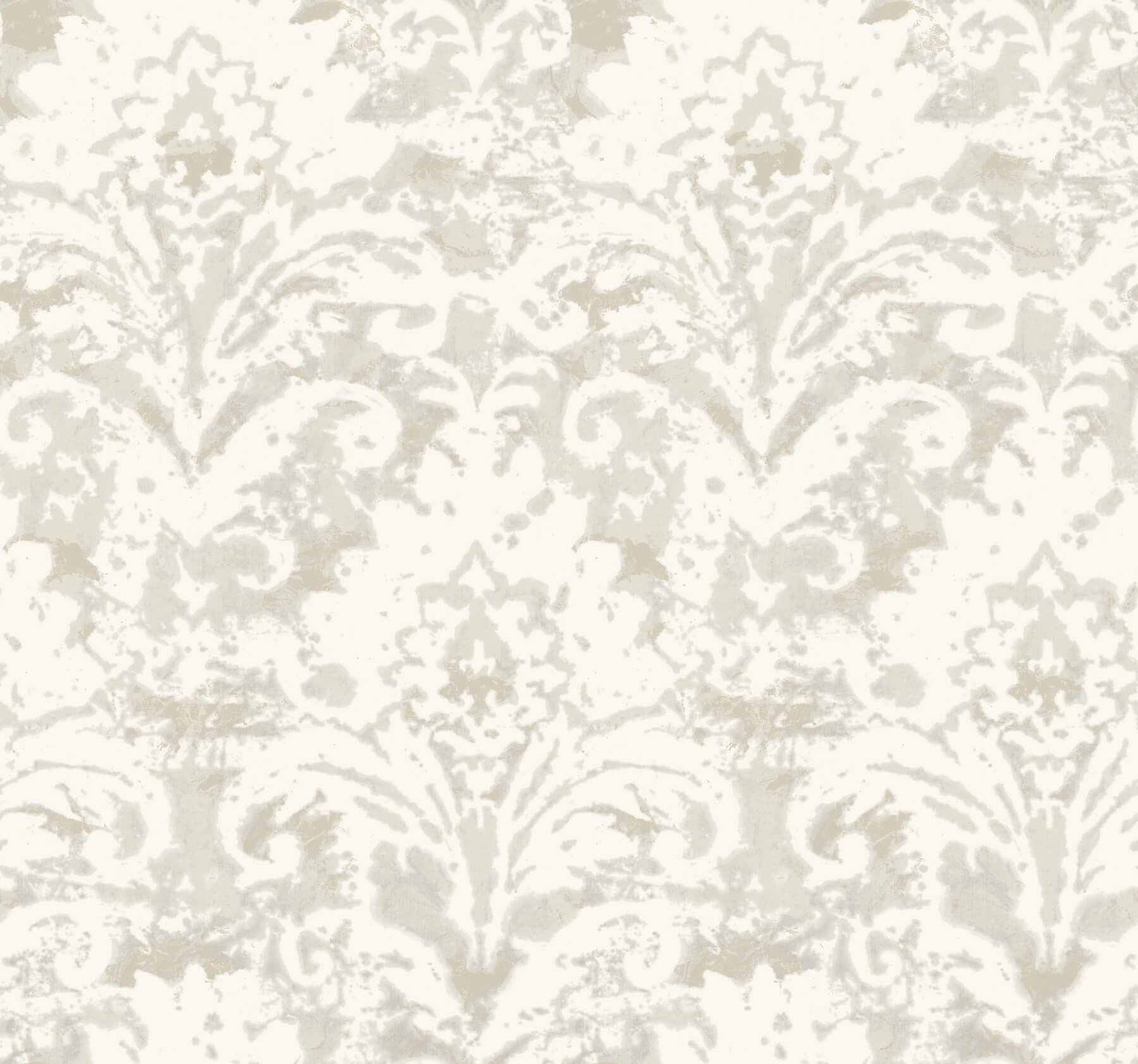 Velvet Crush Damask Wallpaper- Cream & Pearl