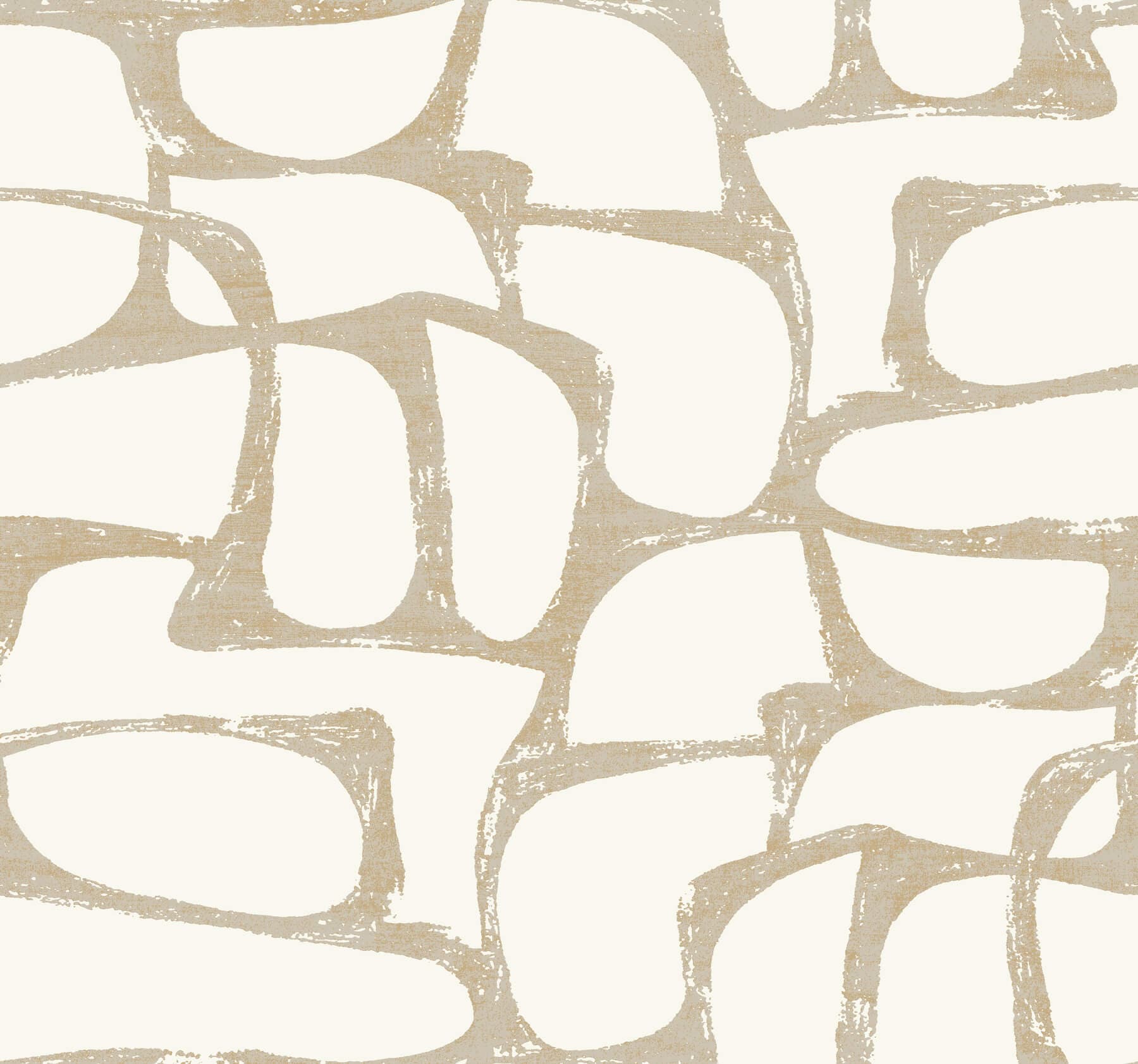 Craftsman Geometric Wallpaper- White & Gold