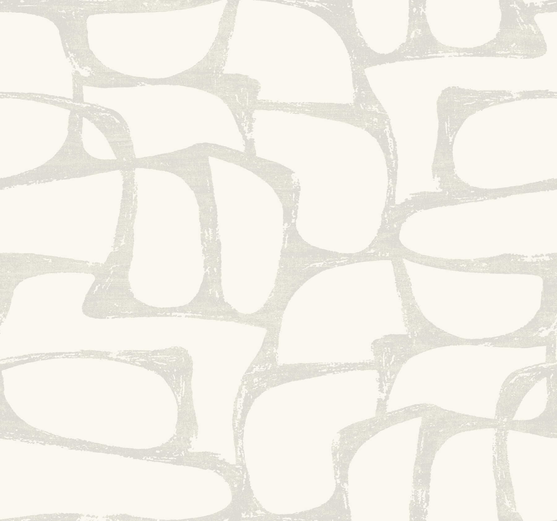 Craftsman Geometric Wallpaper- White & Soft Grey