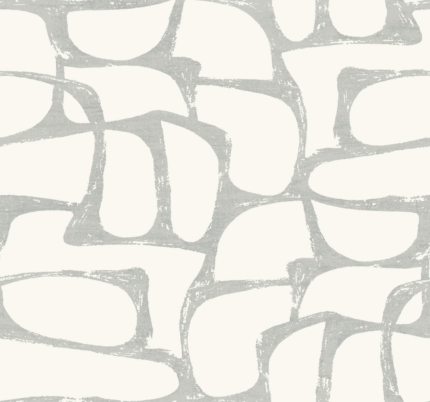 Craftsman Geometric Wallpaper- White & Silver
