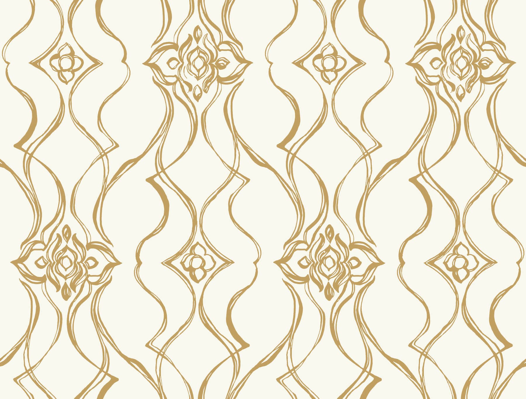 Pirouette Wallpaper- White & Gold