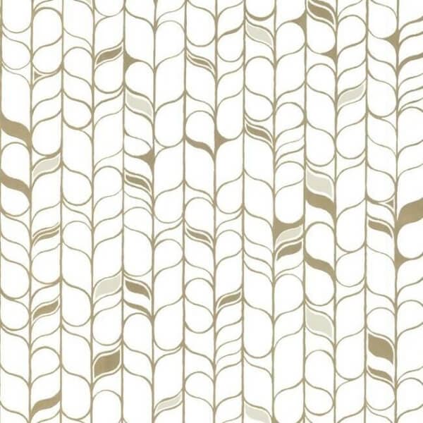 Perfect Petals Wallpaper- White/Antique Gold