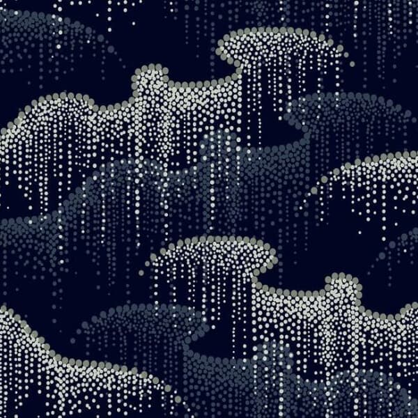 Moonlight Pearls Wallpaper- Navy