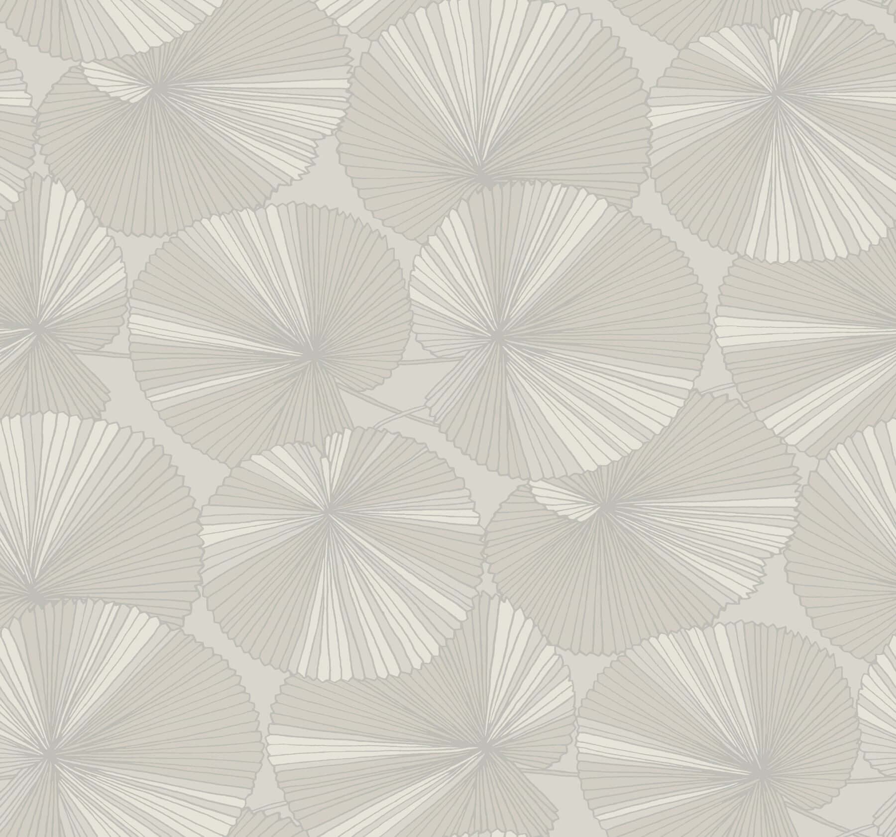 Layered Lily Pads Wallpaper- Grey