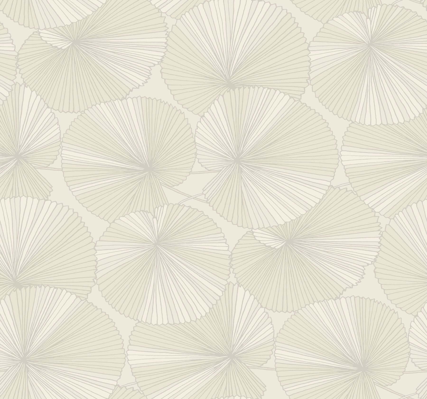 Layered Lily Pads Wallpaper- Cream