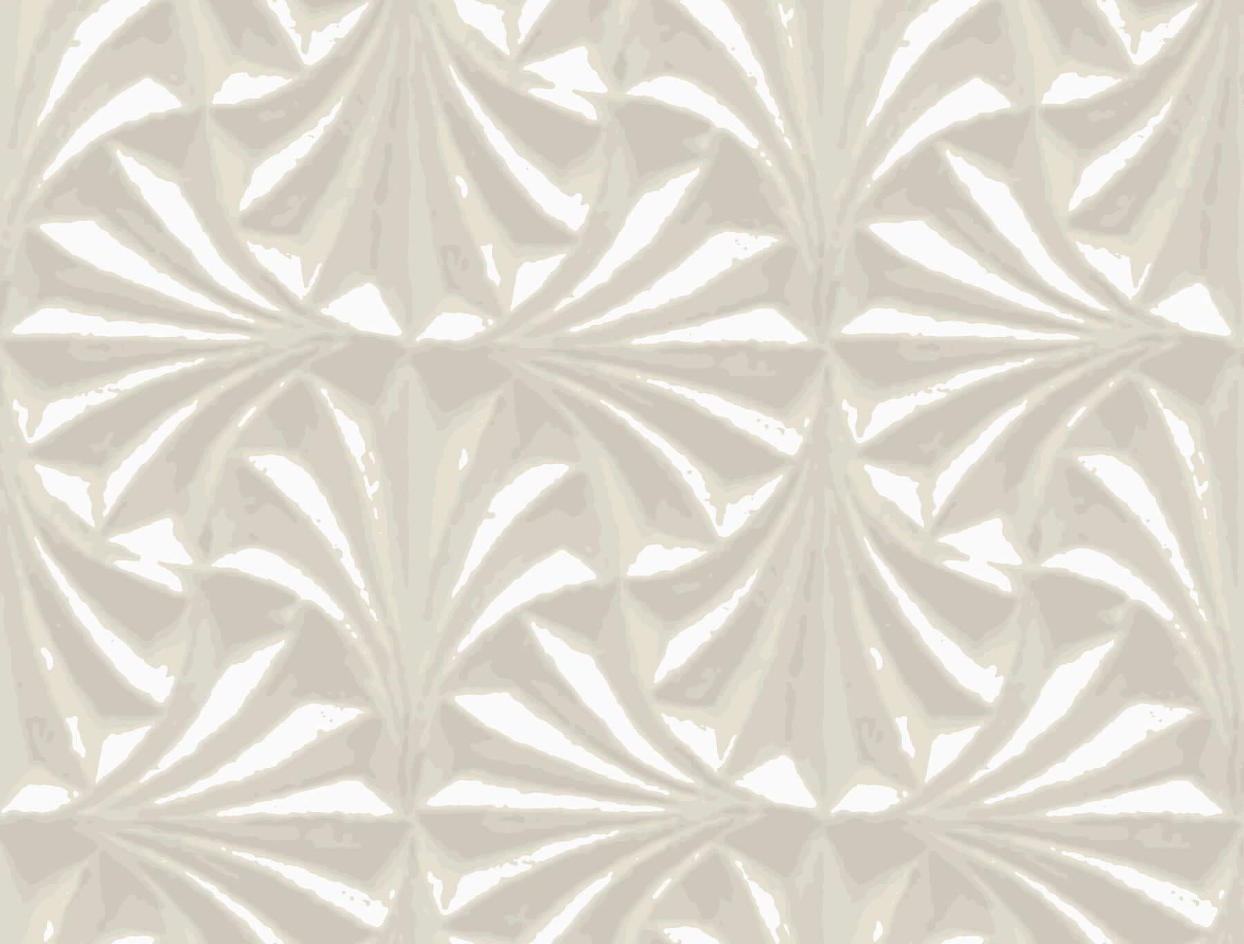 Sculpted Fans Wallpaper- Ivory