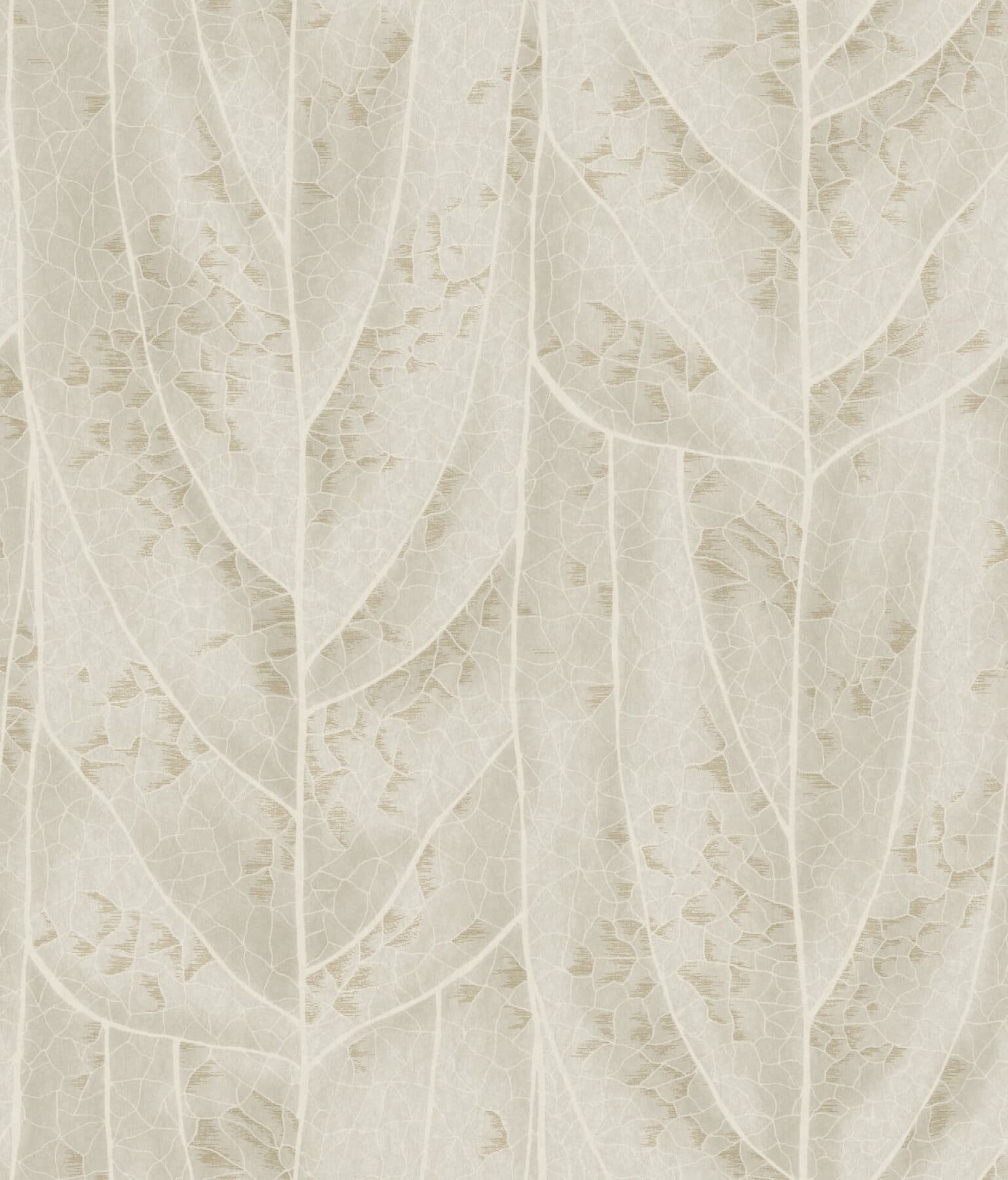 Dicot Spa Leaf Wallpaper- Beige