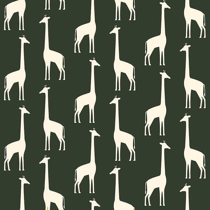 Vivi Green Giraffe Wallpaper