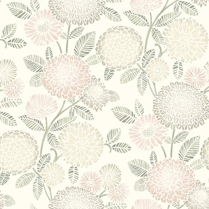 Zalipie Blush Floral Trail Wallpaper