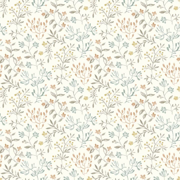Tarragon Pastel Dainty Meadow Wallpaper