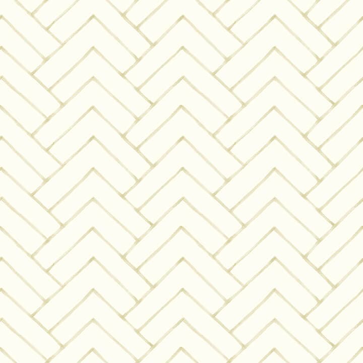 Oswin Light Yellow Tiered Herringbone Wallpaper