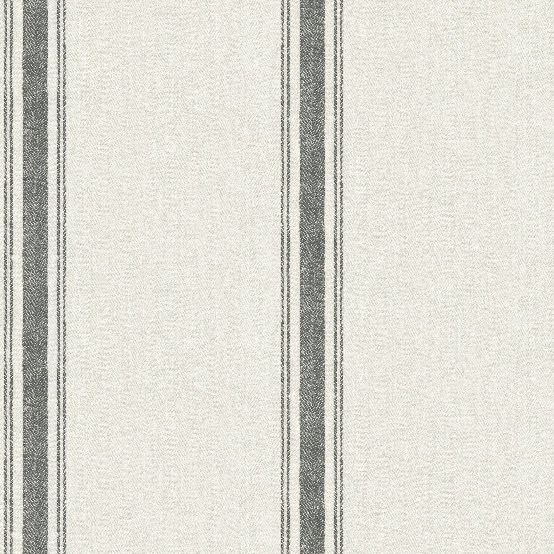 Chesapeake Linette Fabric Stripe Dark Grey and White Wallpaper