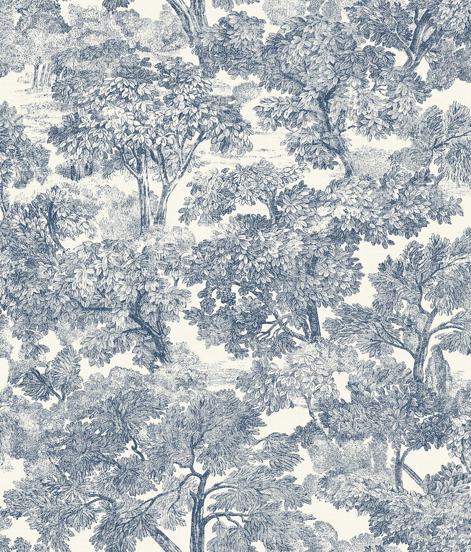 Chesapeake Spinney Toile Blue Wallpaper