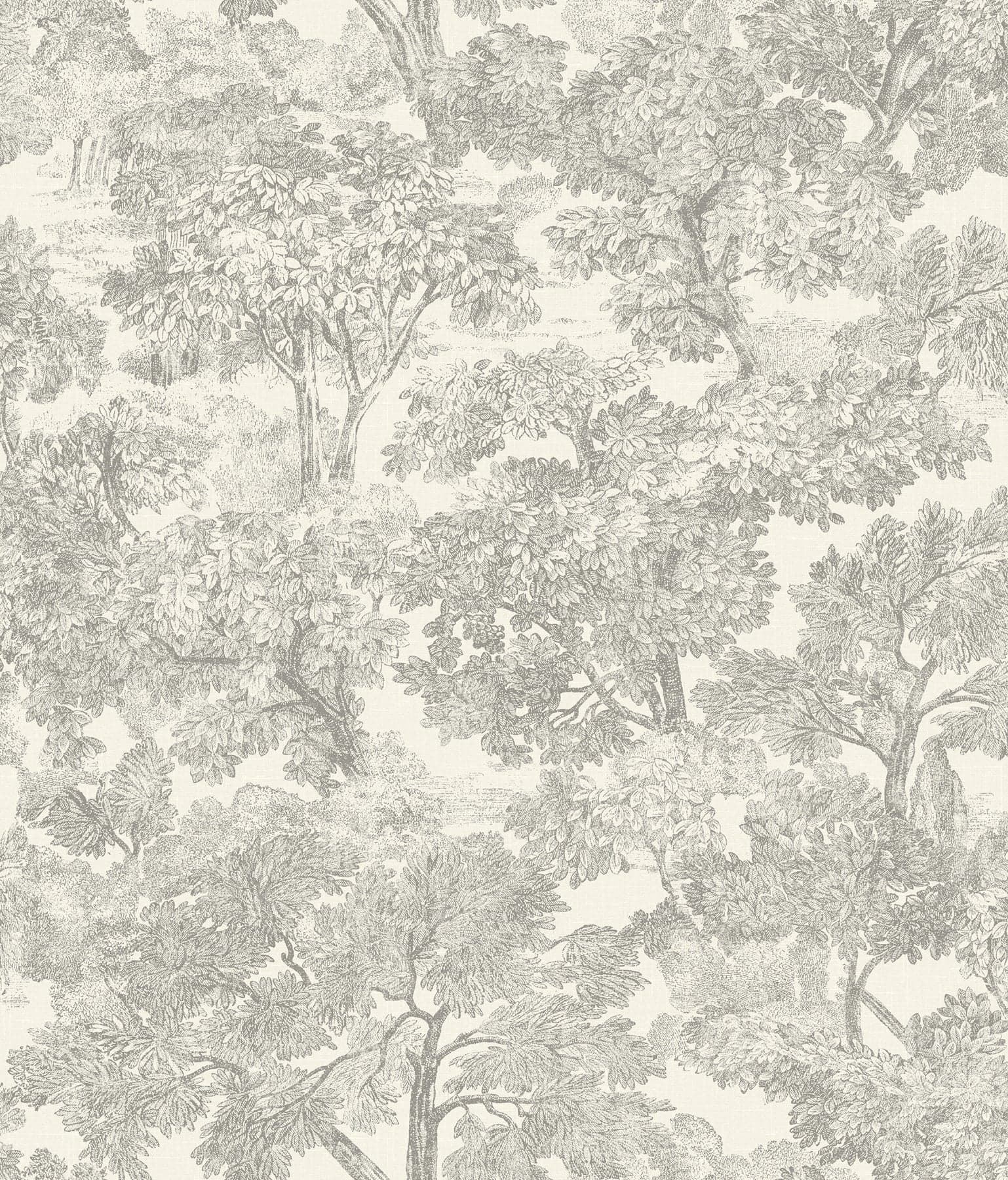 Chesapeake Spinney Toile Grey Wallpaper