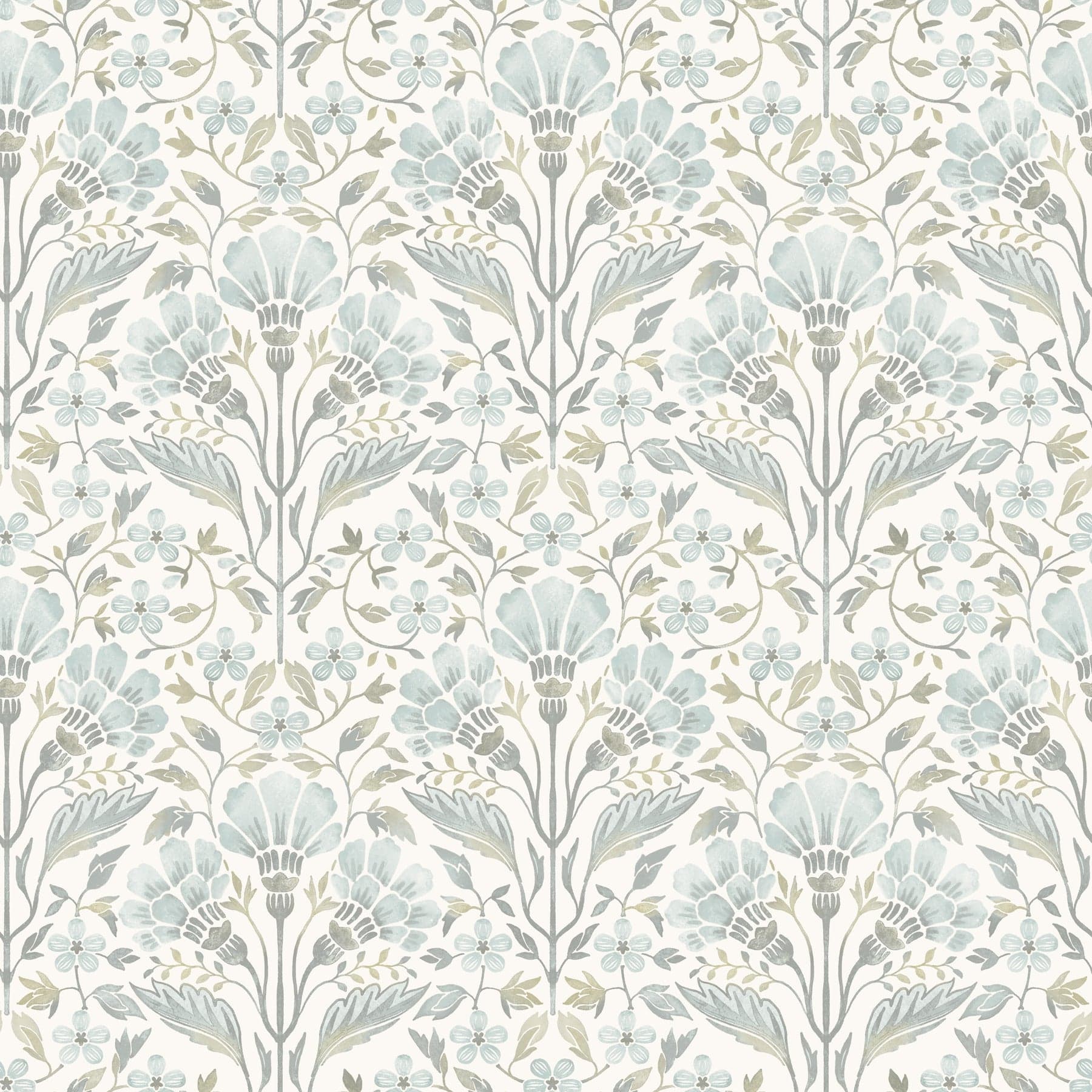 Chesapeake Edith Floral Damask Light Blue Wallpaper