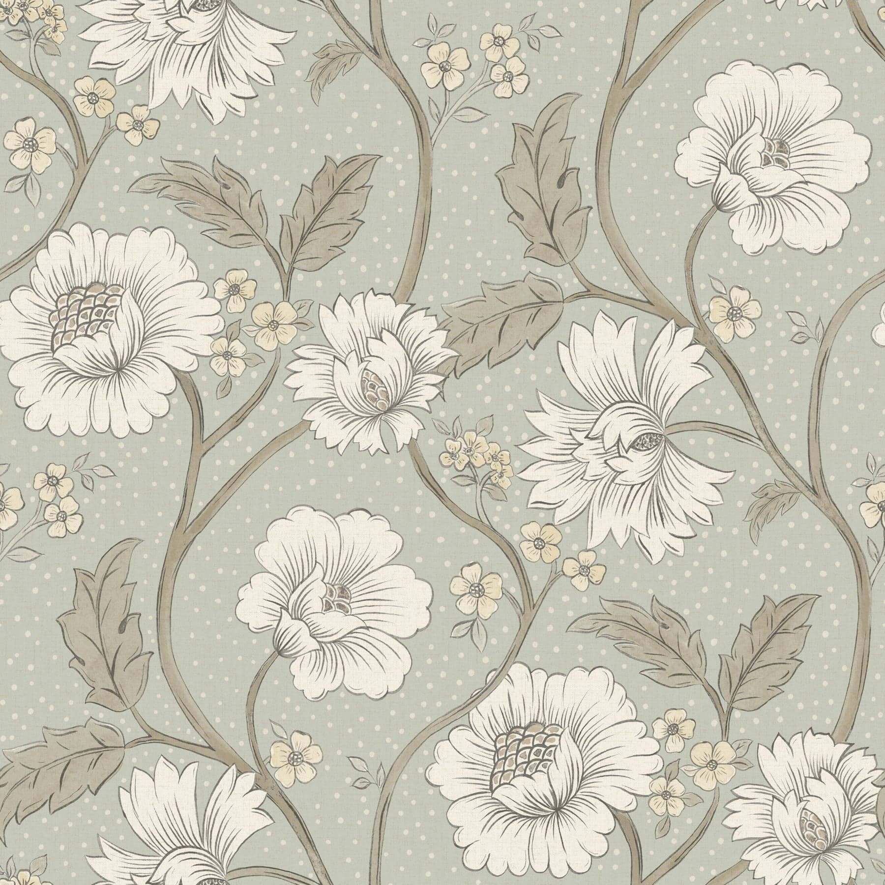 Chesapeake Hazel Floral Trail Aqua Wallpaper