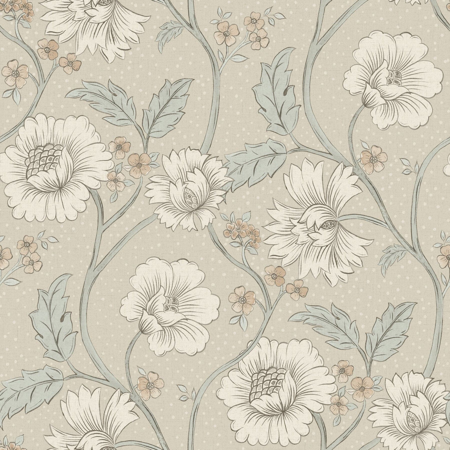 Chesapeake Hazel Floral Trail Taupe Wallpaper