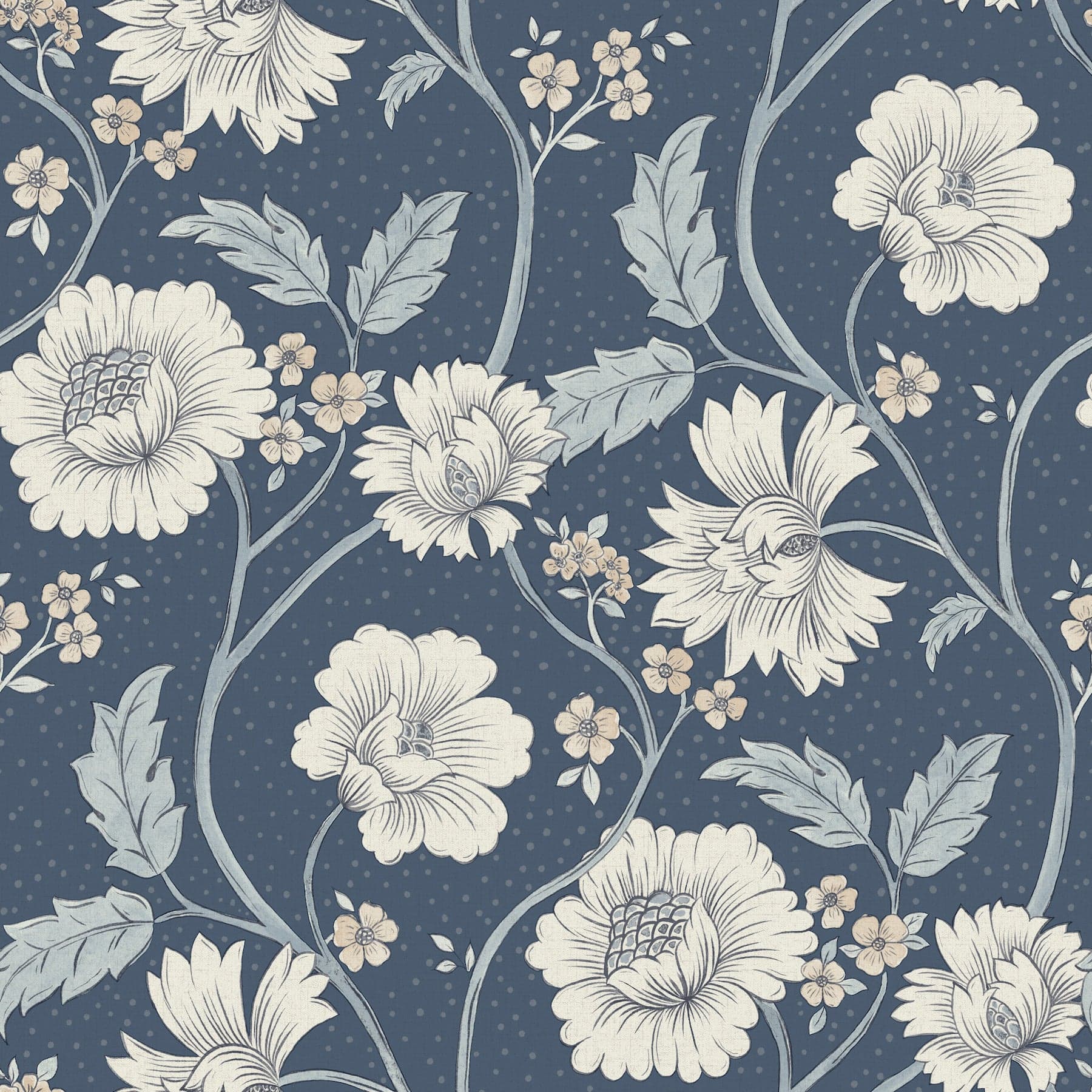 Chesapeake Hazel Floral Trail Navy Wallpaper