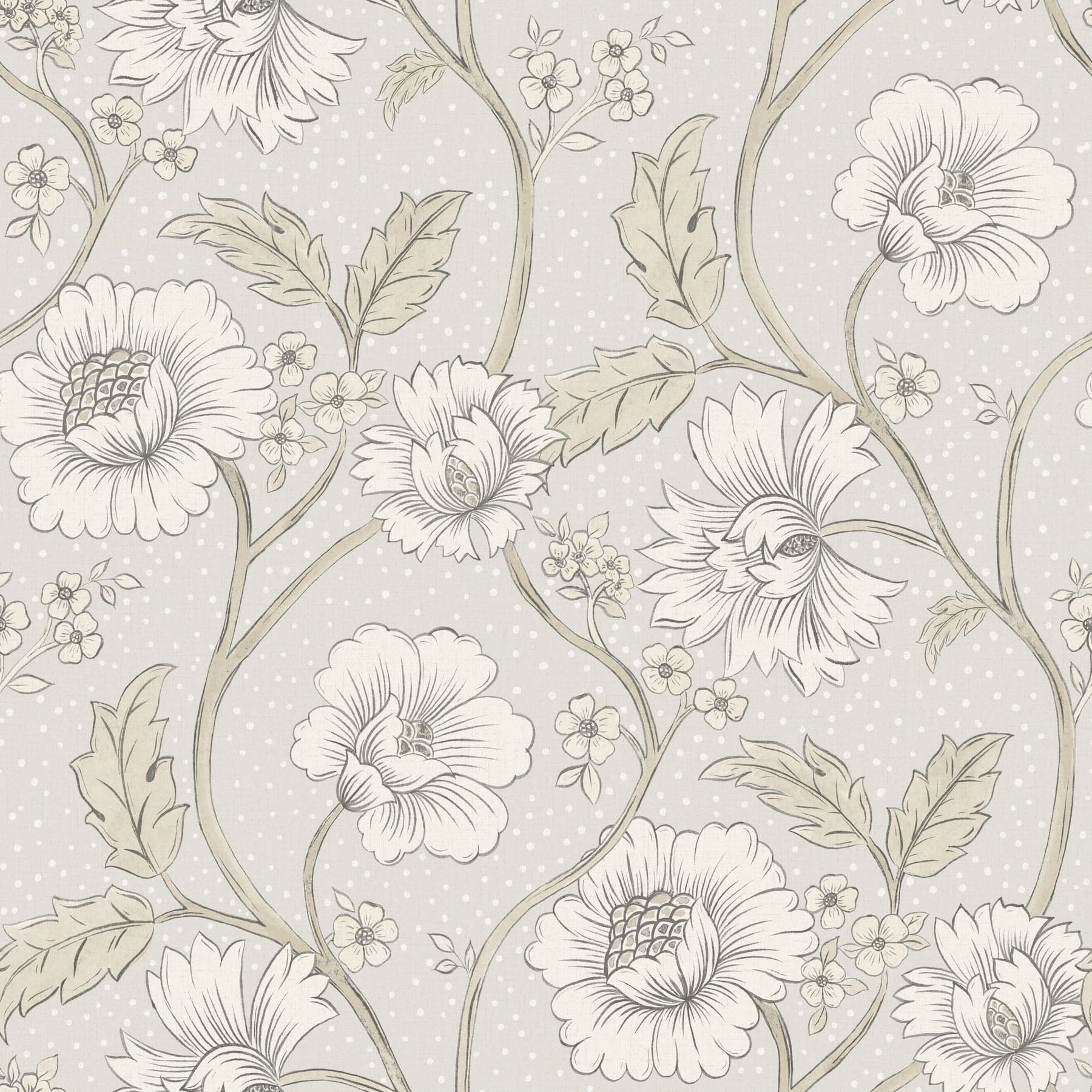 Chesapeake Hazel Floral Trail Grey Wallpaper