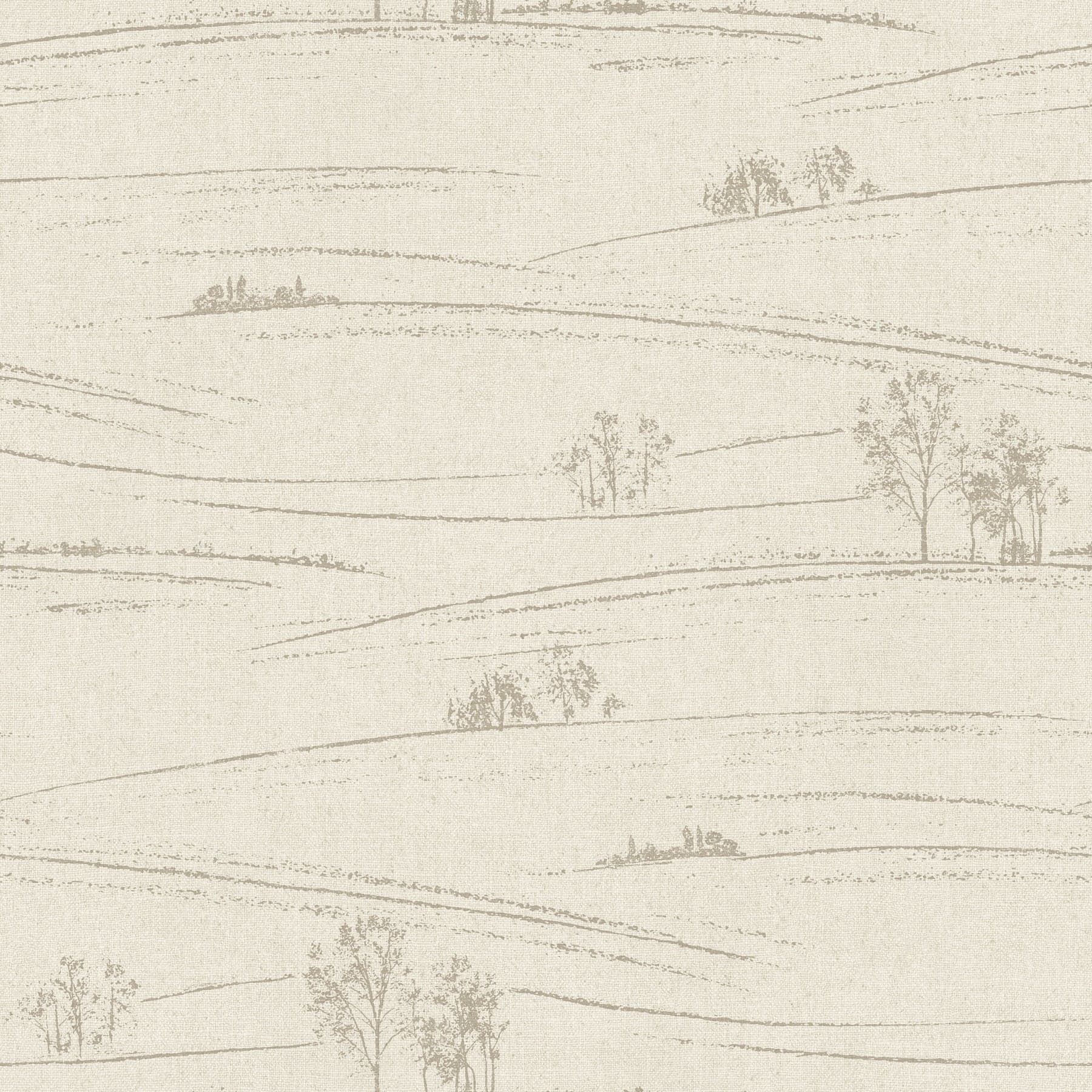 Chesapeake Isaac Rolling Hills Taupe Wallpaper