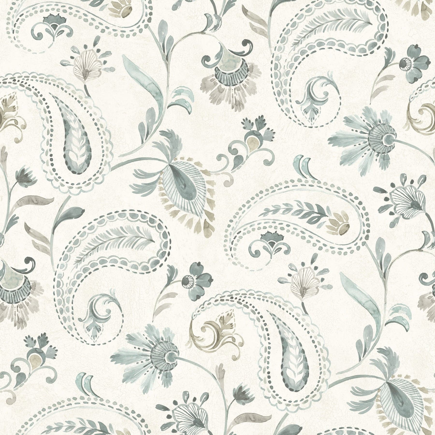 Chesapeake Darlene Jacobean Aqua Wallpaper