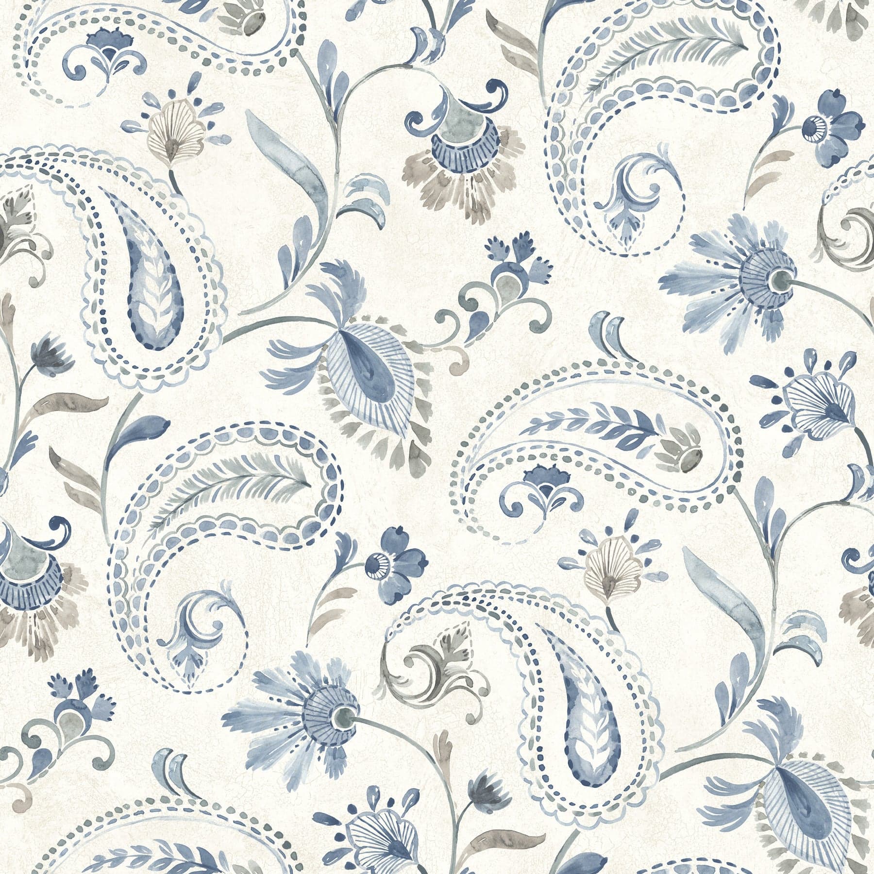 Chesapeake Darlene Jacobean Blue Wallpaper