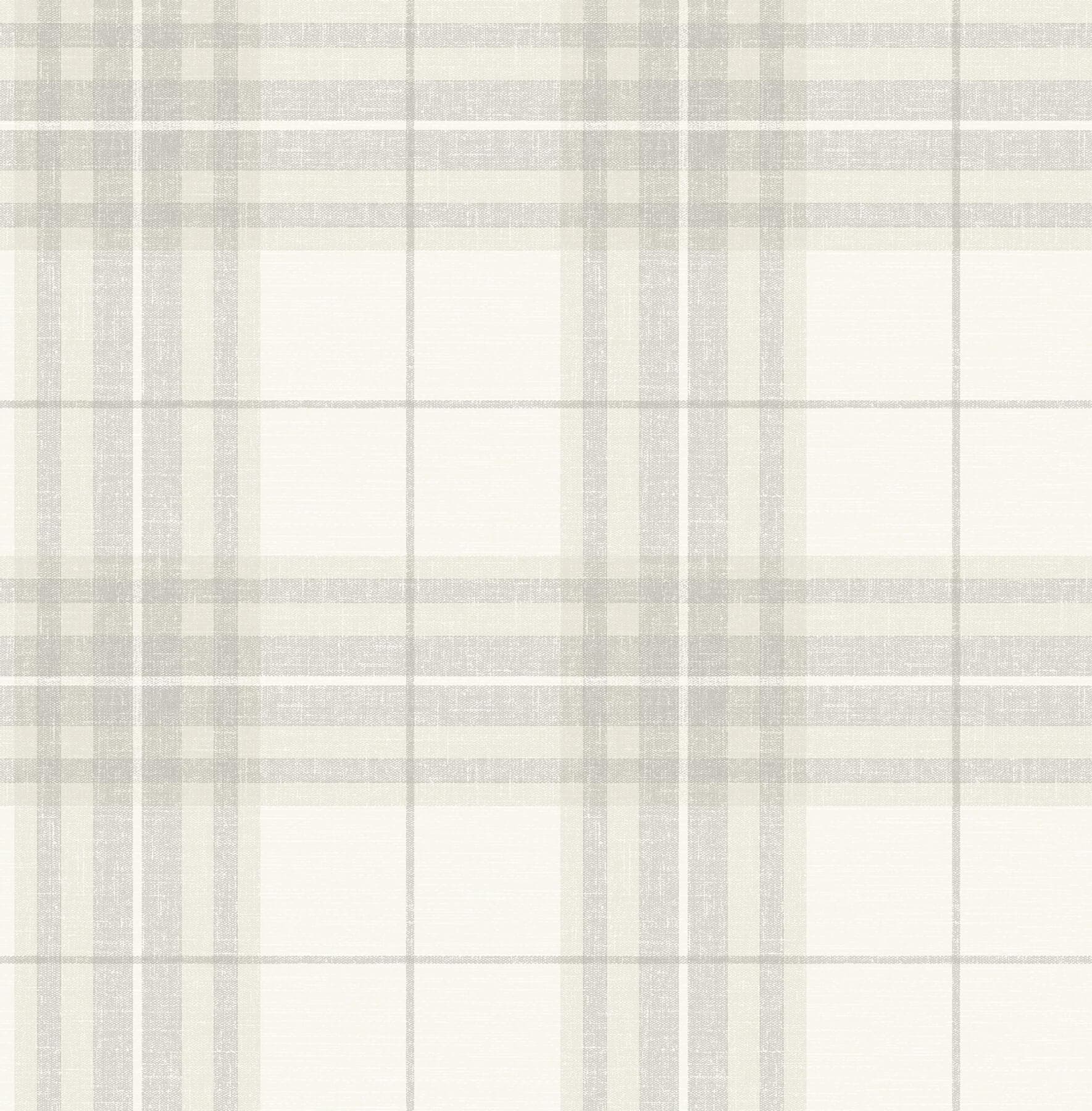 Cabin Check Grey Plaid Wallpaper
