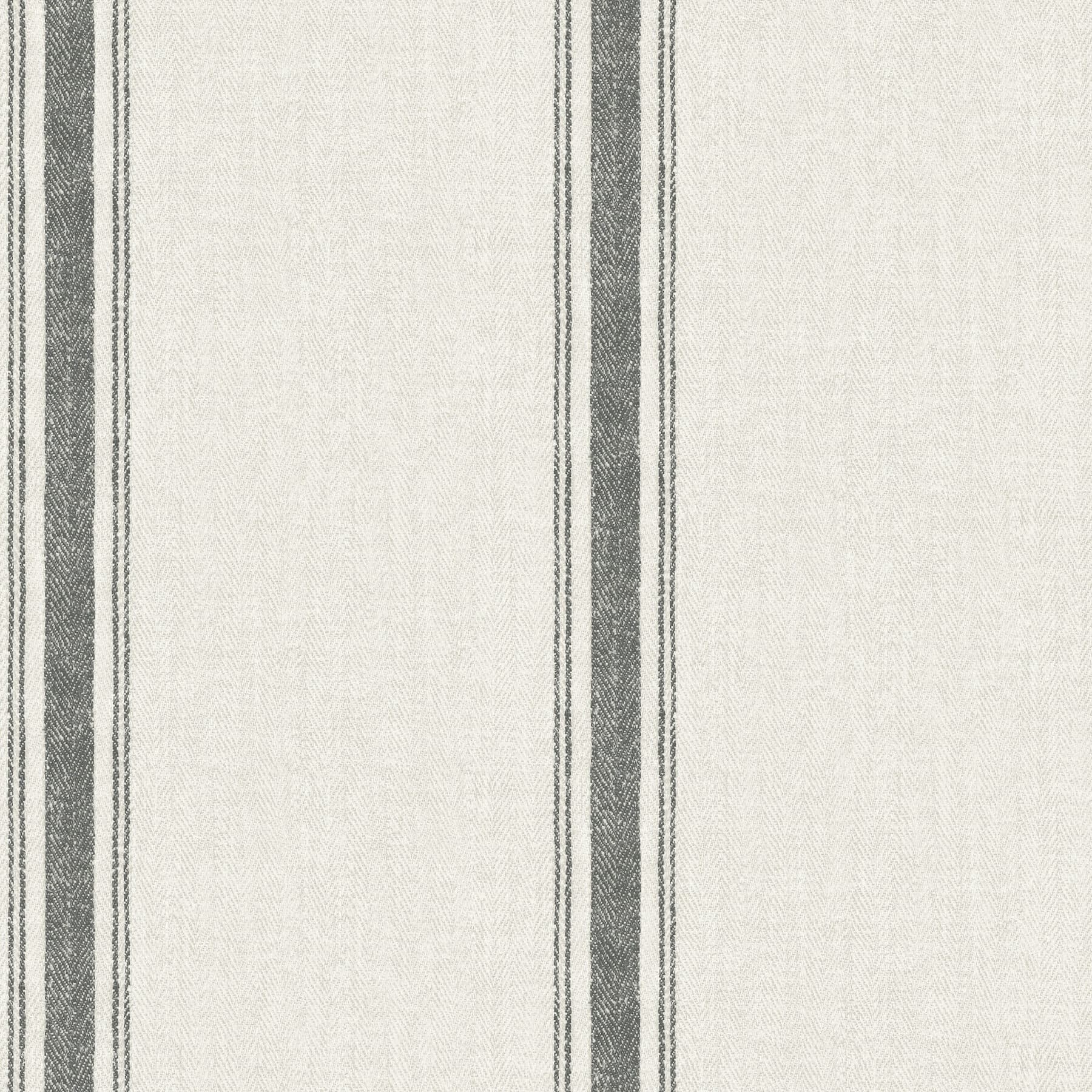 Linette Black Fabric Stripe Wallpaper