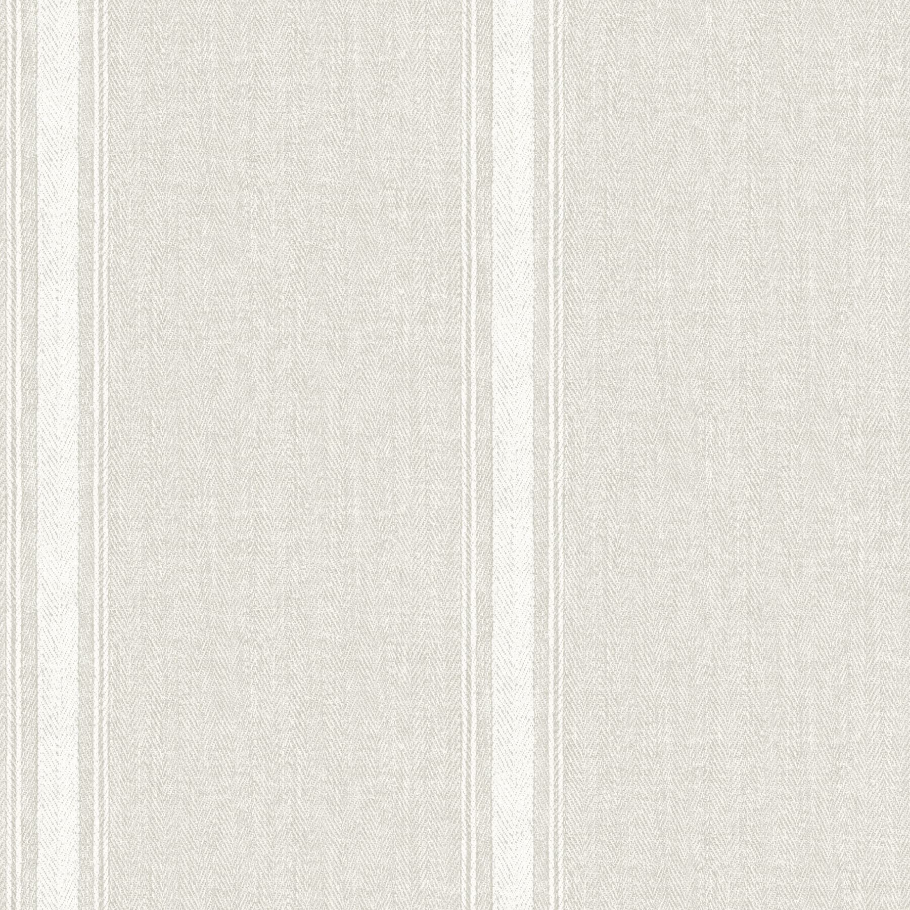 Linette Beige Fabric Stripe Wallpaper