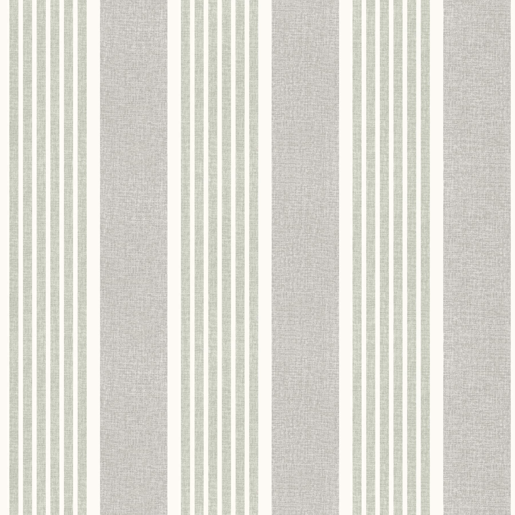 Bingley Green Embellished Stripe Wallpaper