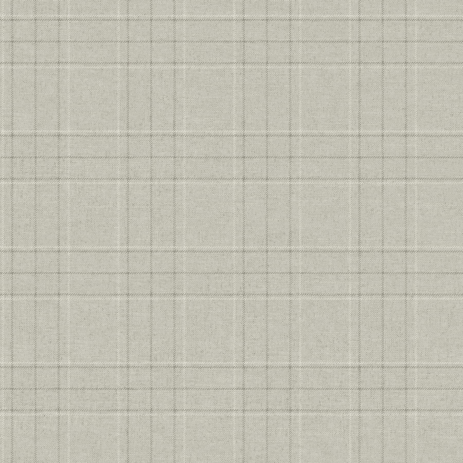 Fox Hollow Light Grey Dashed Plaid Wallpaper