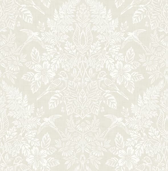 Finch Ivory Woodland Damask Wallpaper