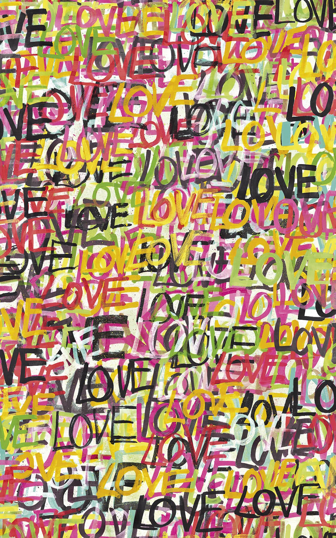 Indio Chartreuse Love Scribble Wallpaper