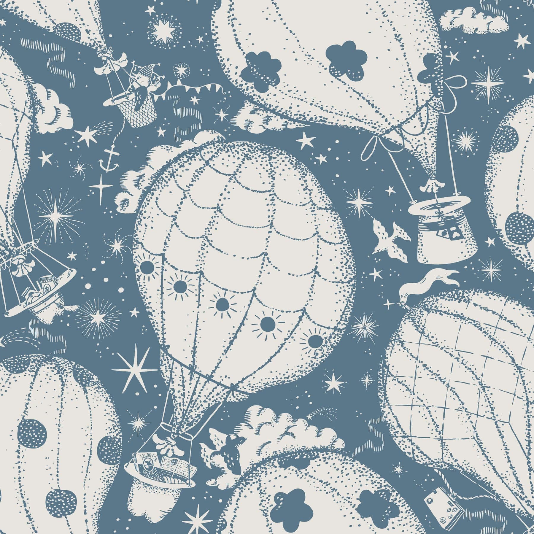 Ballongerna Wallpaper- Dark Blue