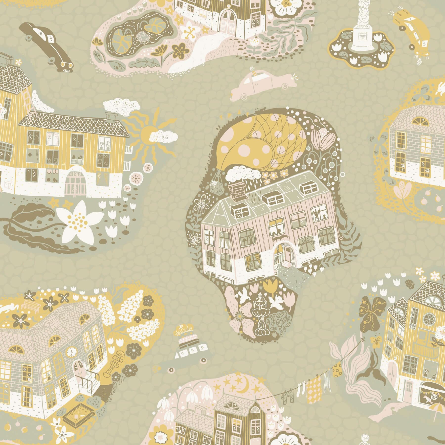 Staden Wallpaper- Mustard