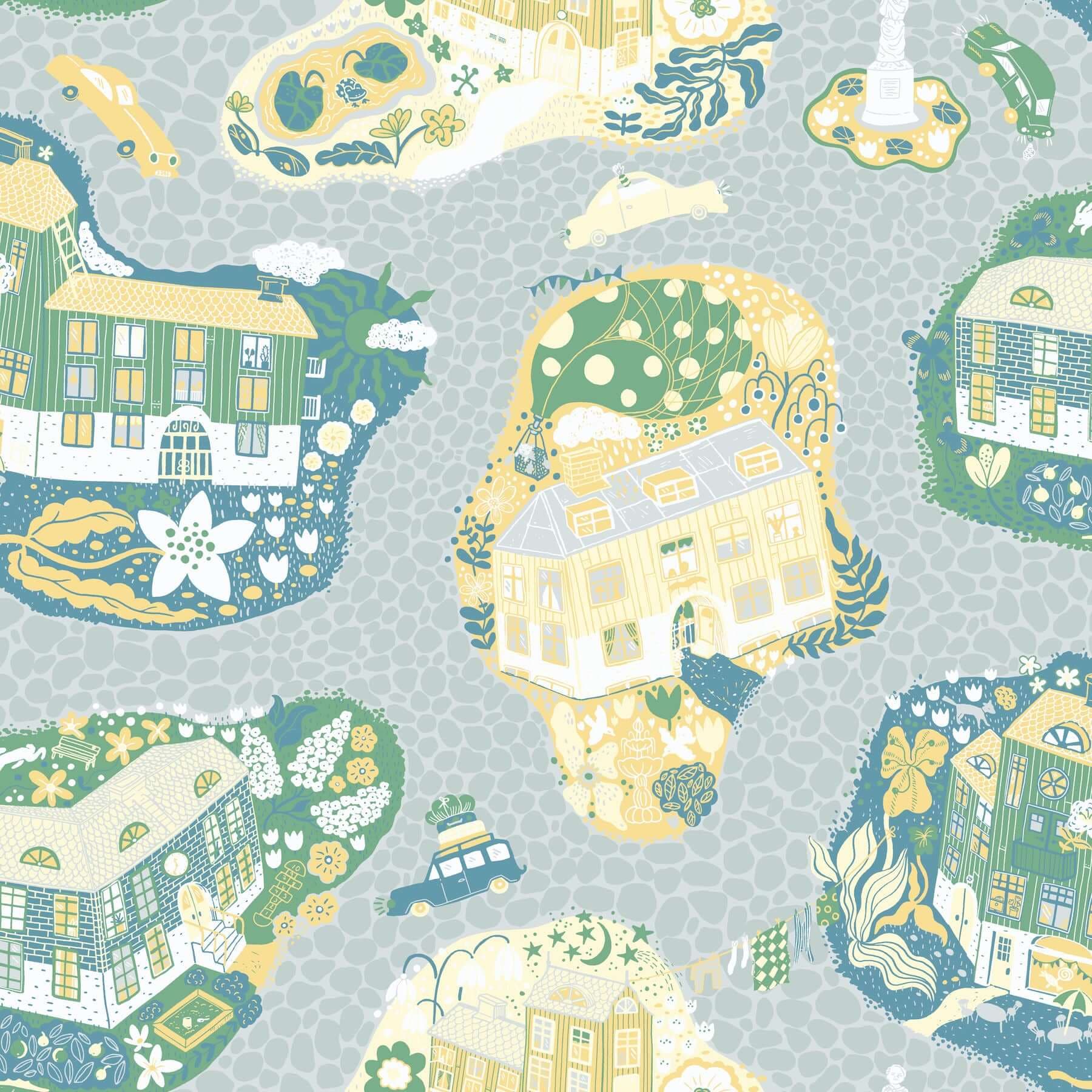 Staden Wallpaper- Light Blue