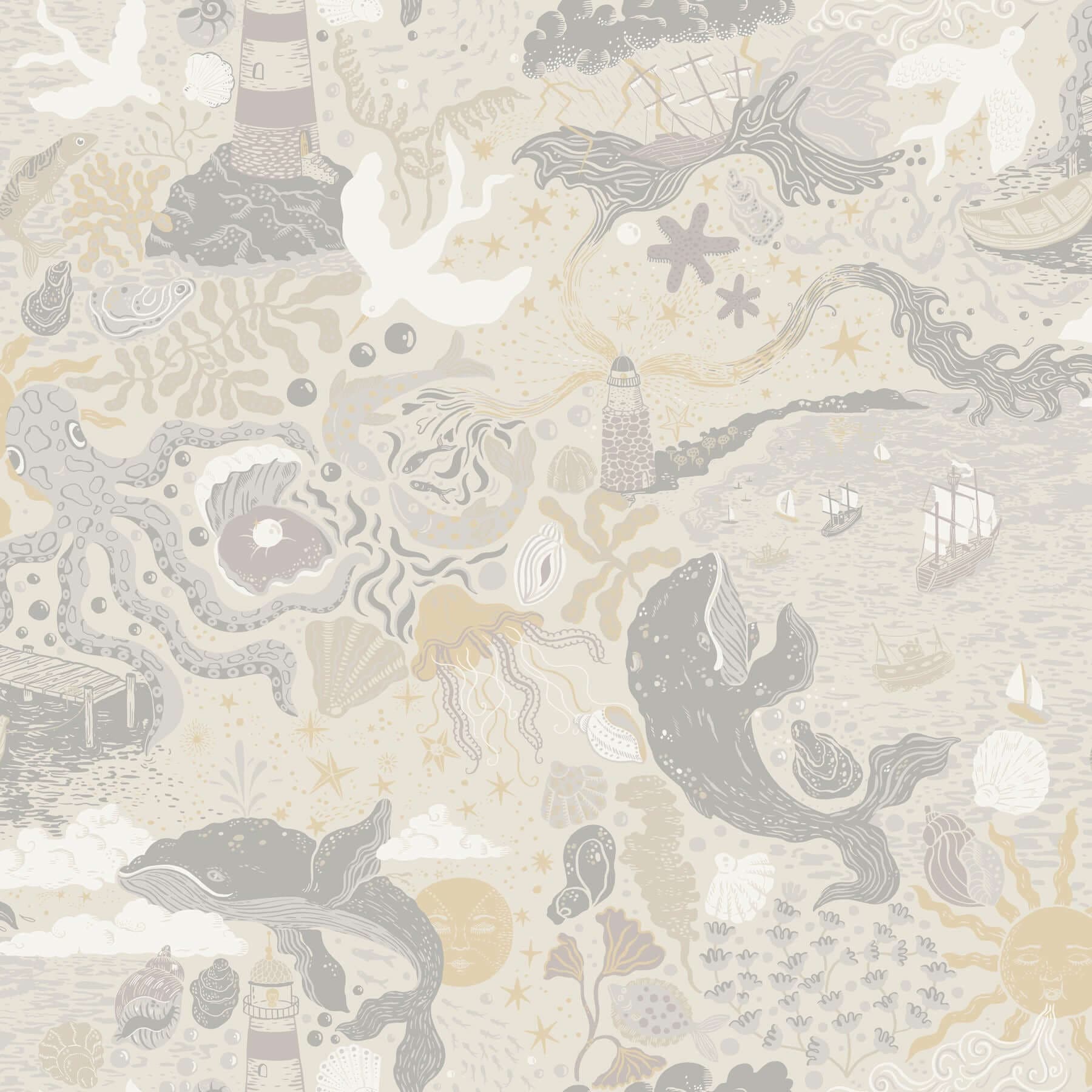 Havet Wallpaper- Grey