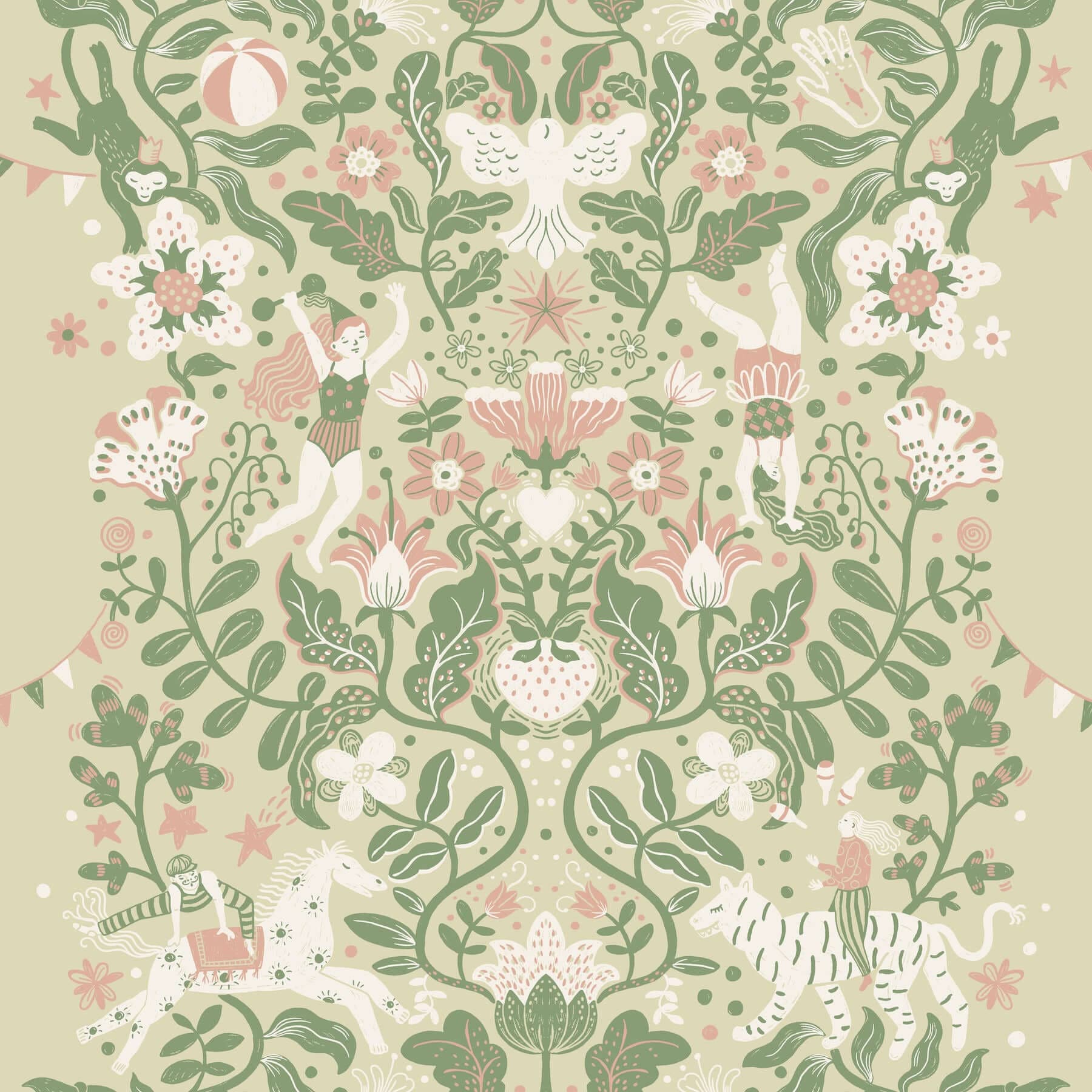 Cirkus Wallpaper- Light Green