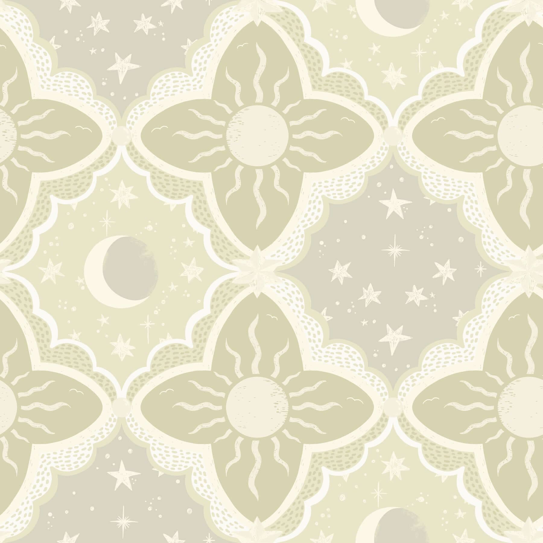 Sol & Måne Wallpaper- Green