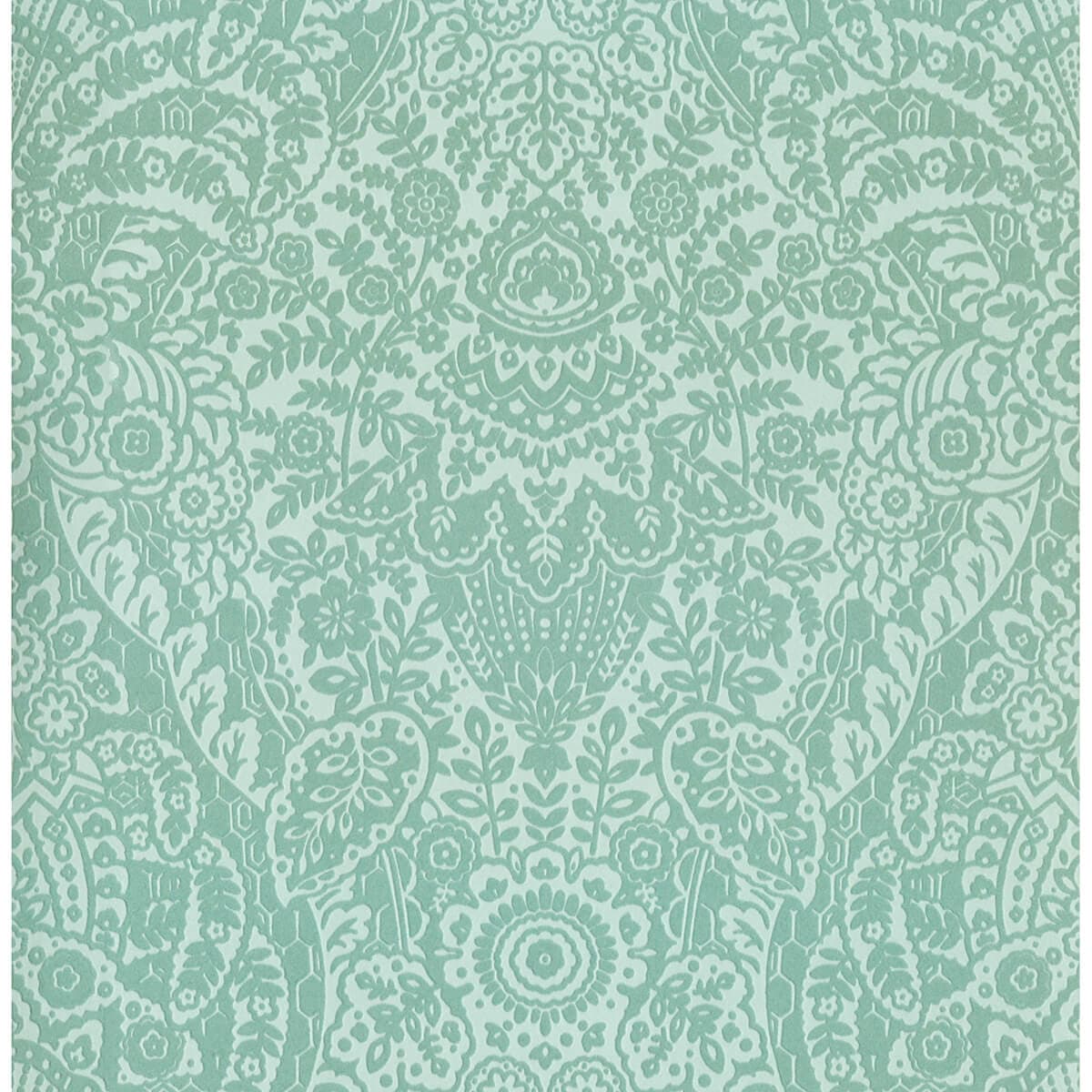 Maris Mint Flock Damask Wallpaper