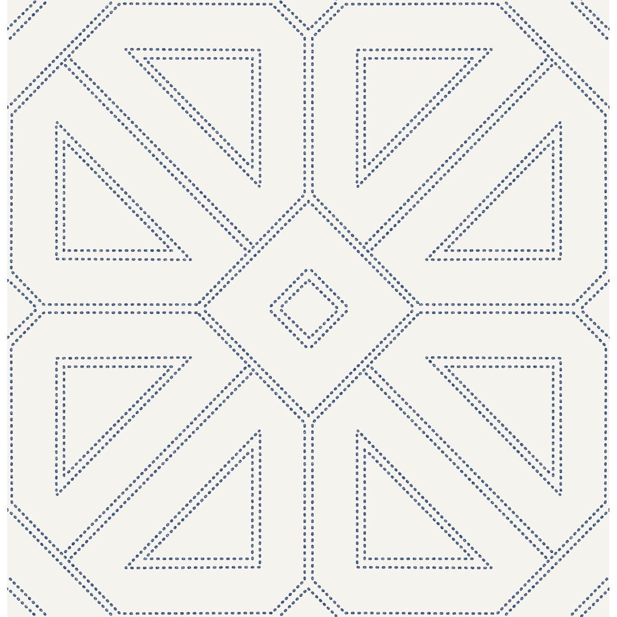 Voltaire Indigo Beaded Geometric Wallpaper