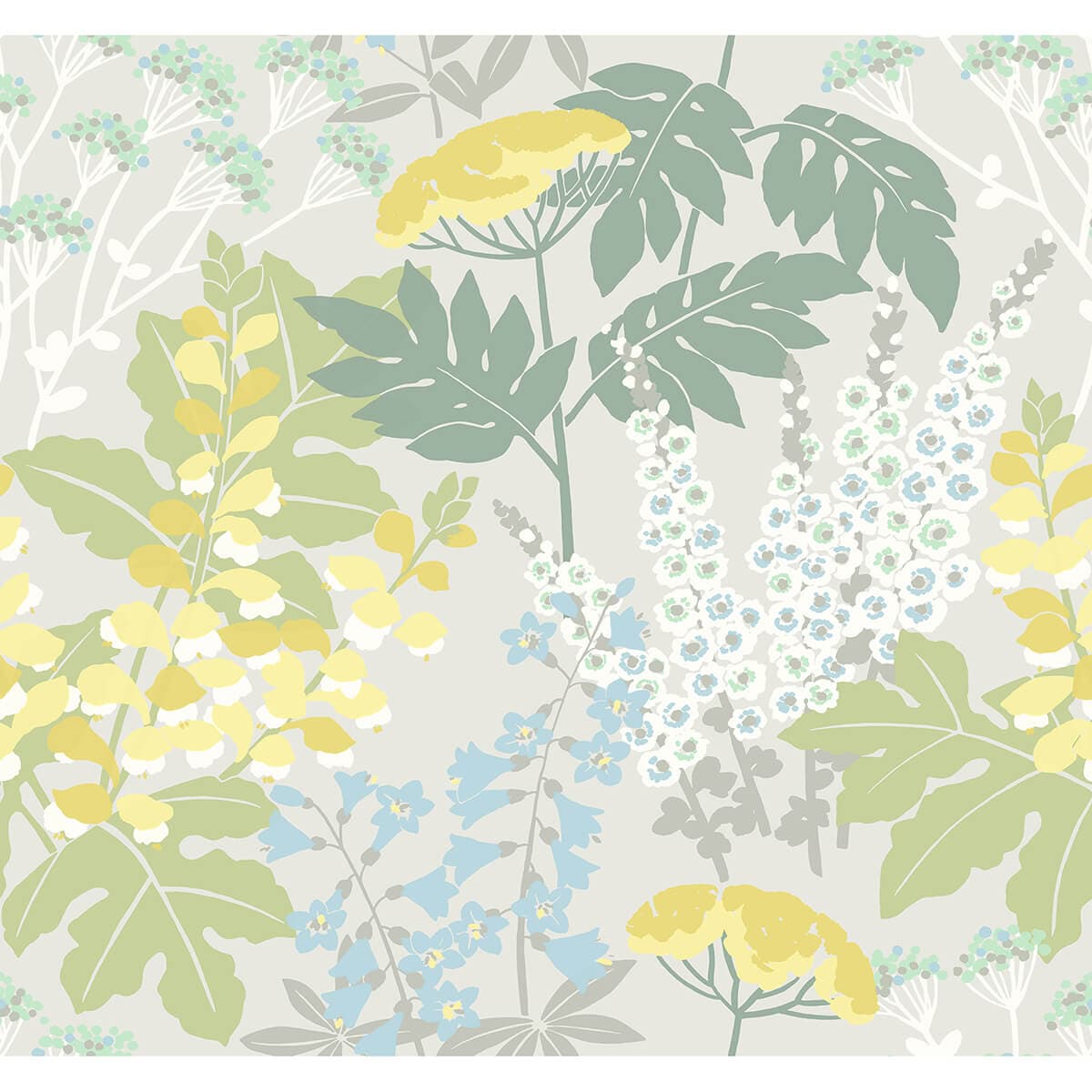 Brie Pastel Forest Flowers Wallpaper