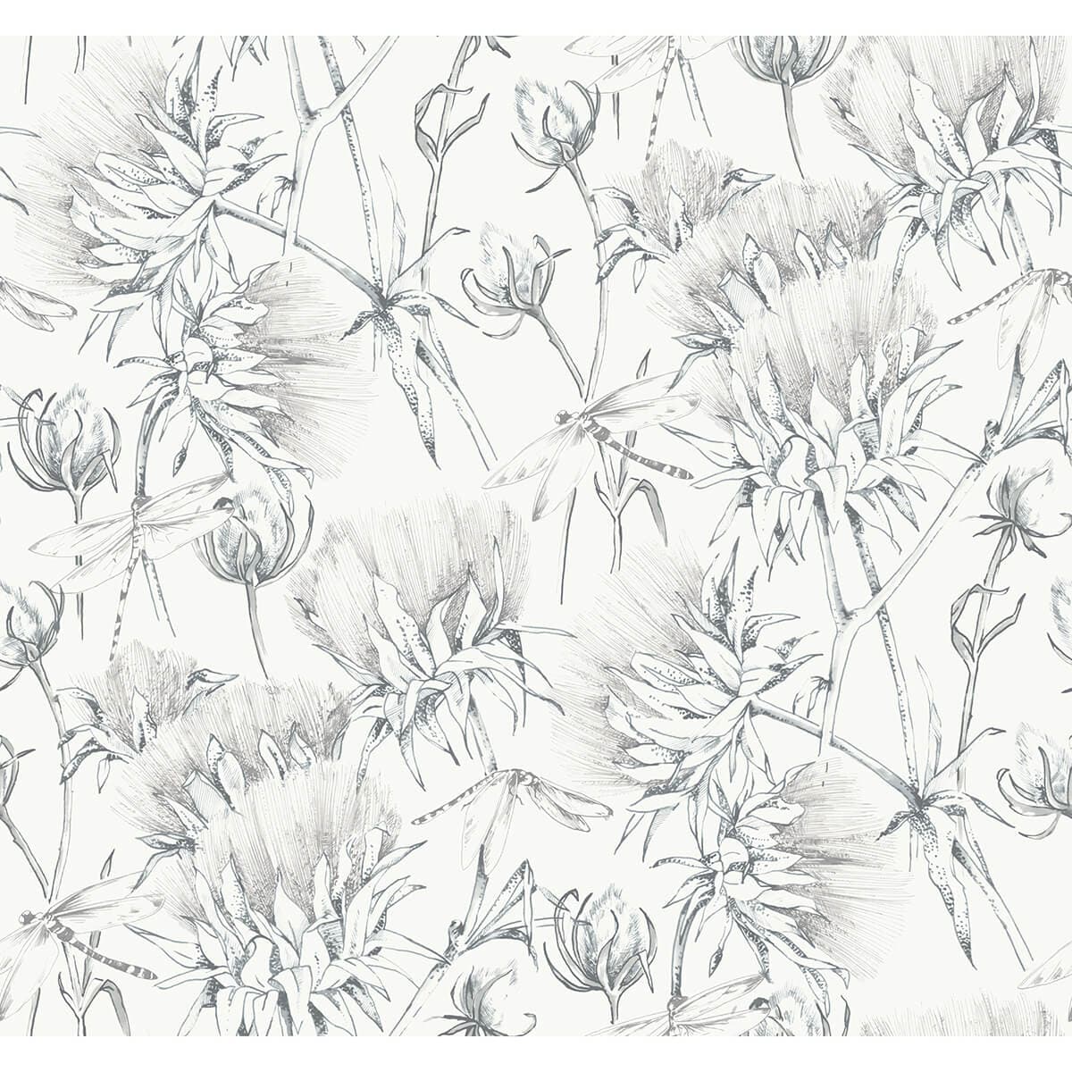Mariell Grey Dragonfly Wallpaper
