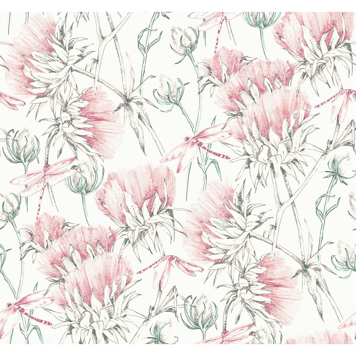 Mariell Pink Dragonfly Wallpaper