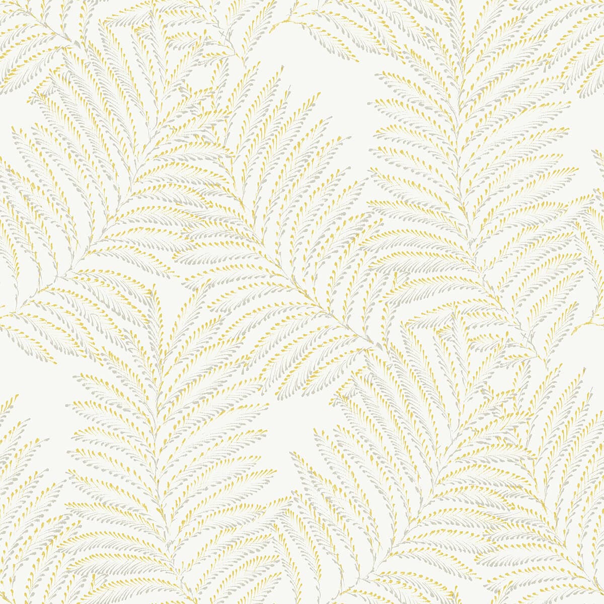 Finnley Yellow Inked Fern Wallpaper