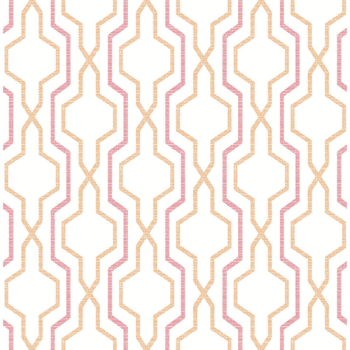 Rion Orange Trellis Wallpaper