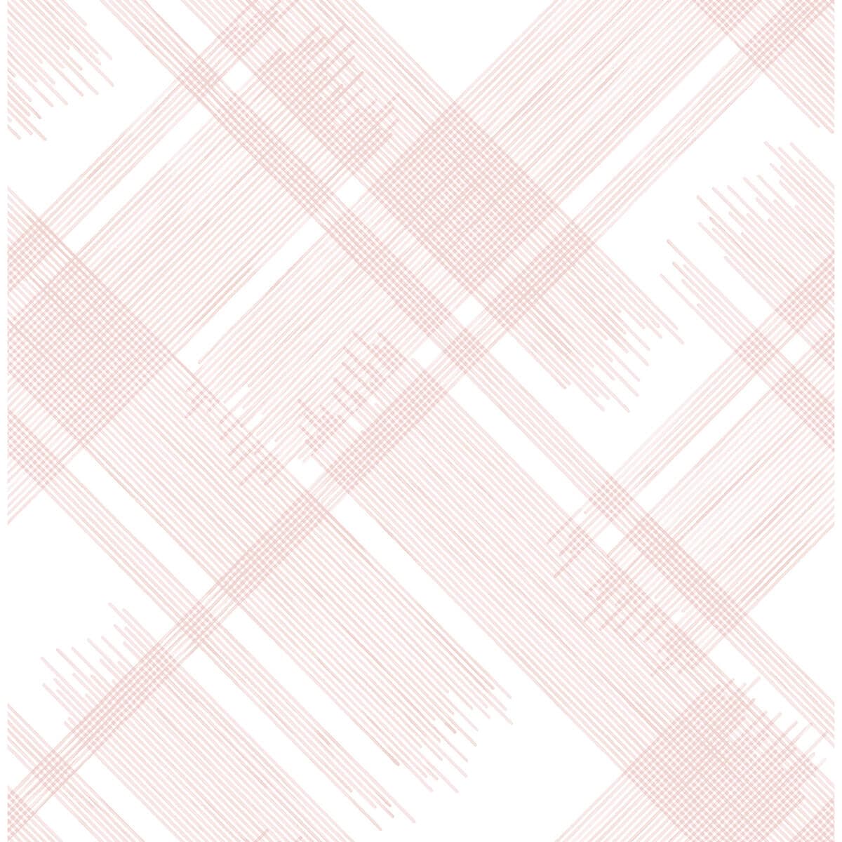 Zag Pink Modern Plaid Wallpaper