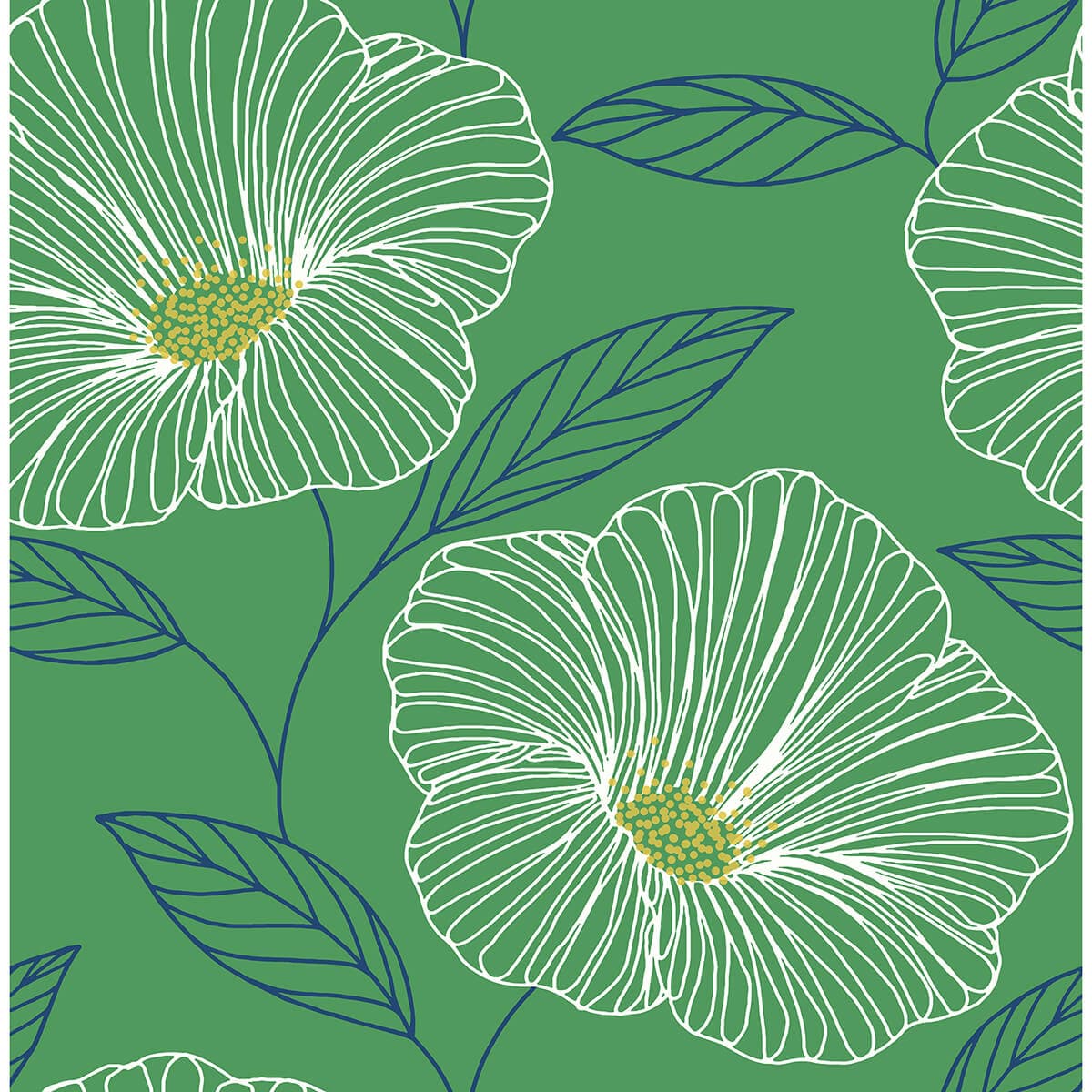 Mythic Green Floral Wallpaper