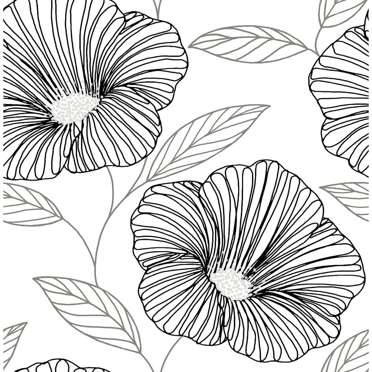 Mythic Black Floral Wallpaper